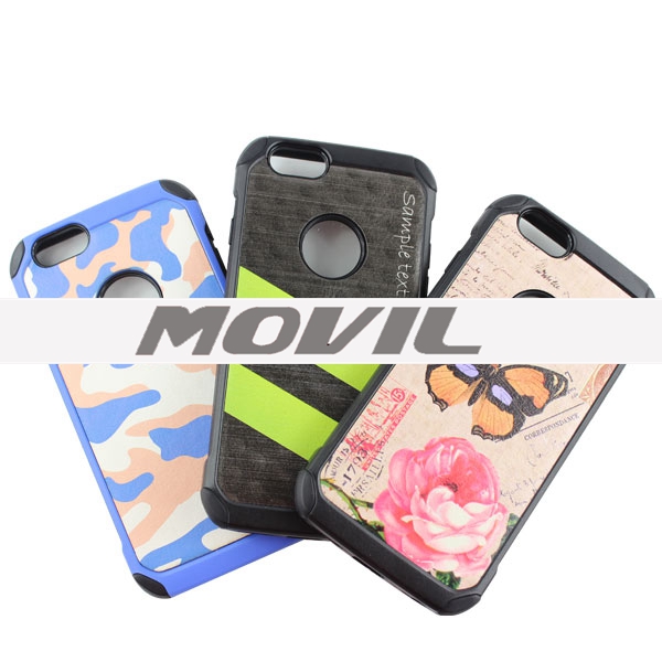 NP-2681 Funda de camuflaje 2 en 1 de PC de TPU para iPhone 6 6S-1